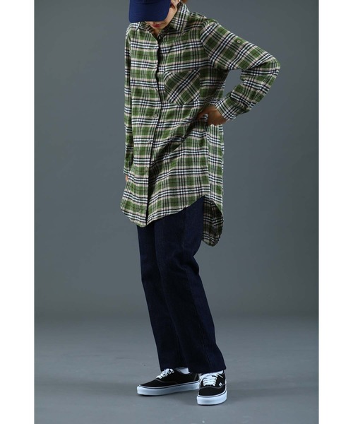 シャツワンピース チェックロングシャツワンピース : ZOZOTOWN Yahoo