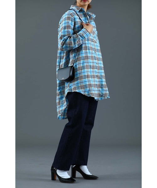 シャツワンピース チェックロングシャツワンピース : ZOZOTOWN Yahoo