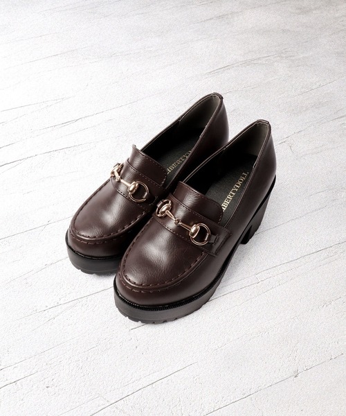 LibertyDoll ローファー 軽量7.5cm厚底チャンキーヒールビット
