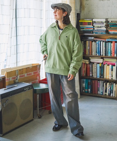 トレーナー スウェット ナンバリングワンポイント刺繍ハーフ