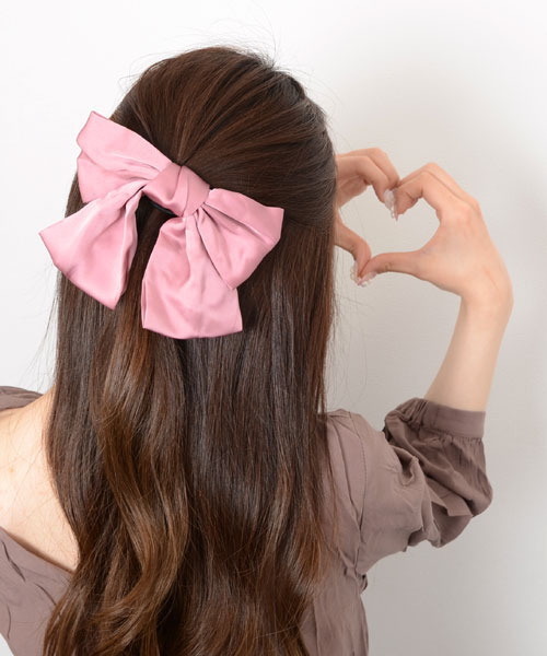 Mayree ヘアクリップ 「float」サテン ビッグリボン バレッタ「7