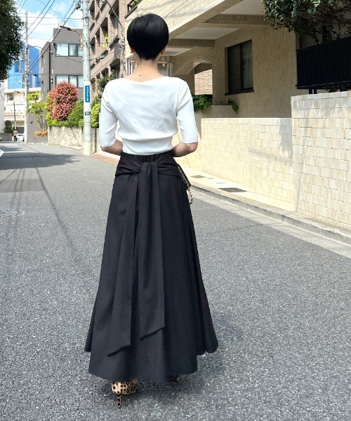 リボン付き ブラックフレアスカート スカート 2WAYリボンフレアスカート : ZOZOTOWN Yahoo!店 - 通販