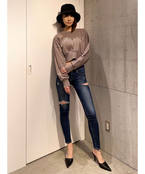 GYDA スウェット ABERRANTサムホールSHORTスウェットTOPS