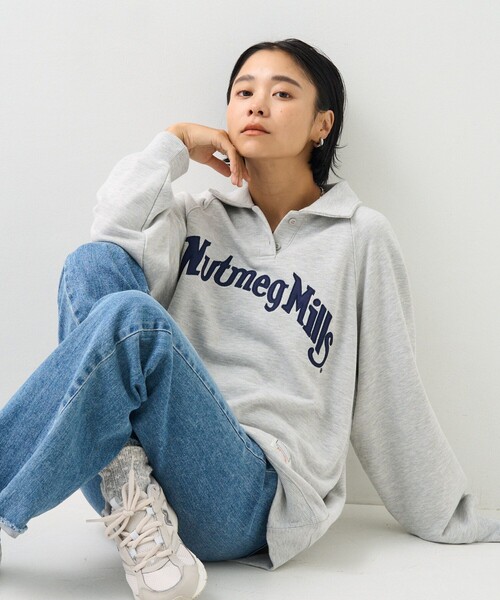 NUTMEG / スウェット/L/コットン/GRY// FREAK'S STORE（フリークスストア） トレーナー スウェット NUTMEG