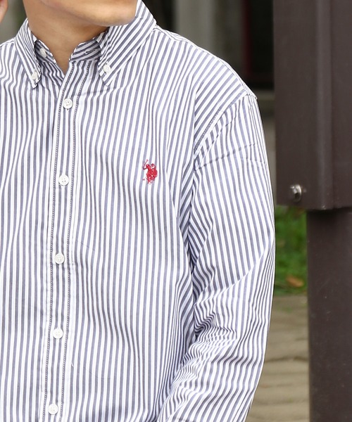ブラウス シャツ U.S. POLO ASSN 長袖 ボタンダウン レギュラーサイズ シャツ レディース メンズ U.S. POLO ASSN. ブラウス シャツ ASSN 長袖 ボタンダウン