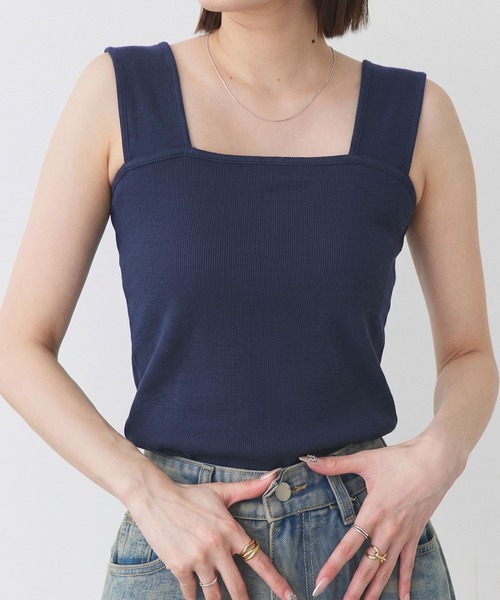 ad thie（アドティエ） タンクトップ ノースリーブ インナーちら見え