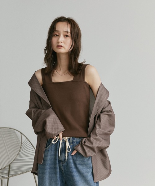 ad thie（アドティエ） タンクトップ ノースリーブ インナーちら見え