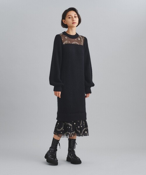 GRACE CONTINENTAL」 ニットワンピース 36 ブラック レディース  