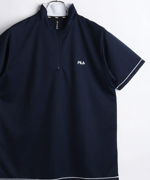 FILA（フィラ） tシャツ ダブルメッシュ ハーフジップ 吸水速乾T
