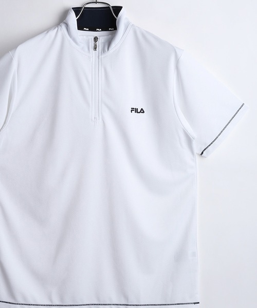 FILA（フィラ） tシャツ ダブルメッシュ ハーフジップ 吸水速乾T