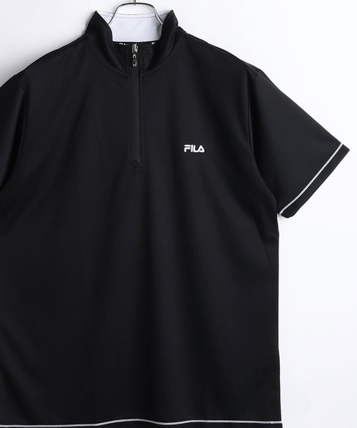 K920 FILA 半袖 トップス ジップ ドライハーフジップ半袖Tシャツ(フィラ) - ファッション通販なら