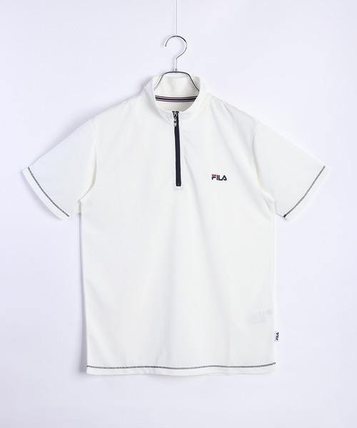 FILA tシャツ ダブルメッシュ ハーフジップ 吸水速乾Tシャツ