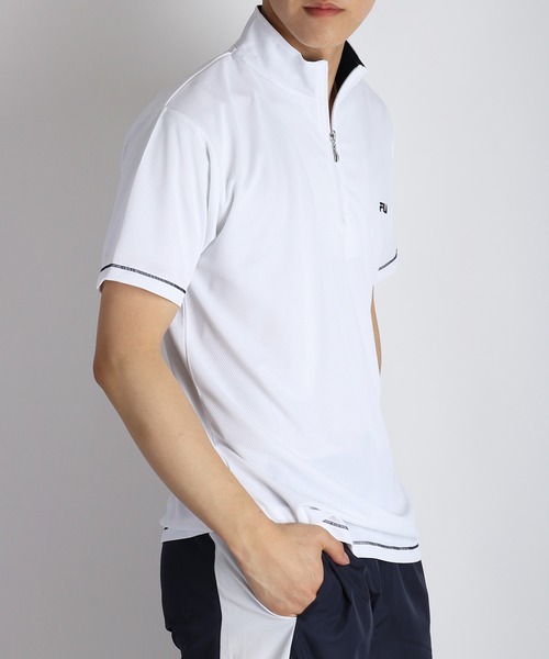 FILA（フィラ） tシャツ ダブルメッシュ ハーフジップ 吸水速乾T