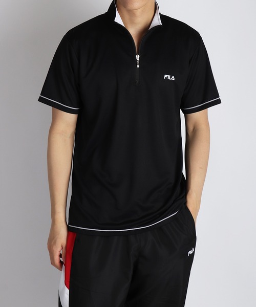 K920 FILA 半袖 トップス ジップ ドライハーフジップ半袖Tシャツ(フィラ) - ファッション通販なら