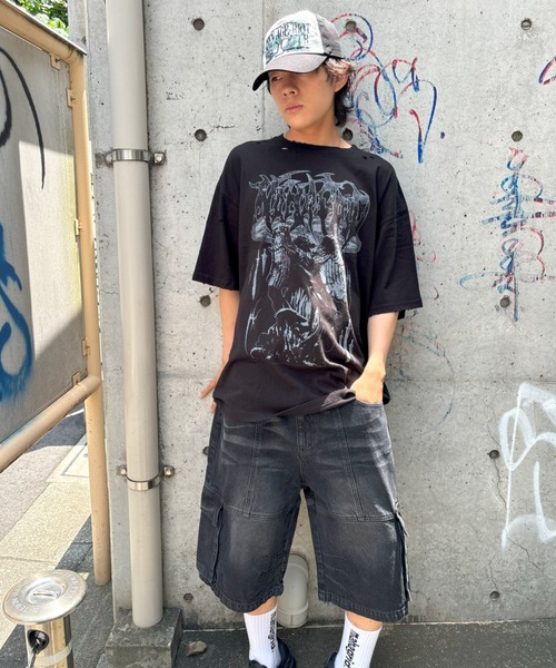 MAHAGRID（マハグリッド） tシャツ GOTH ANGEL DAMAGED TEE/ゴス