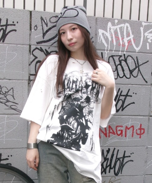 MAHAGRID（マハグリッド） tシャツ GOTH ANGEL DAMAGED TEE/ゴス
