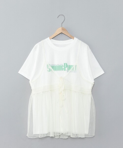 チュールロゴ Ｔシャツ セール】ロゴT&チュールTシャツ レイヤードセット（Tシャツ