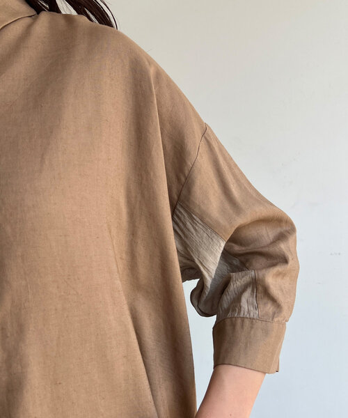 Chez toi ブラウス シャツ BACKシアーリネンシャツ レディース