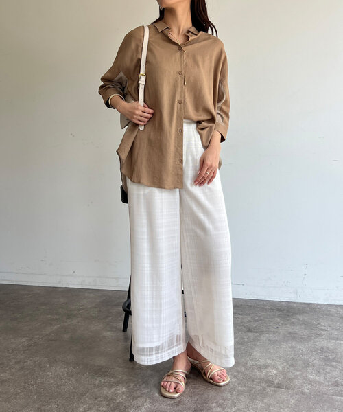 ブラウス シャツ シアーリネンシャツ レディース Chez toi ブラウス シャツ BACKシアーリネンシャツ レディース