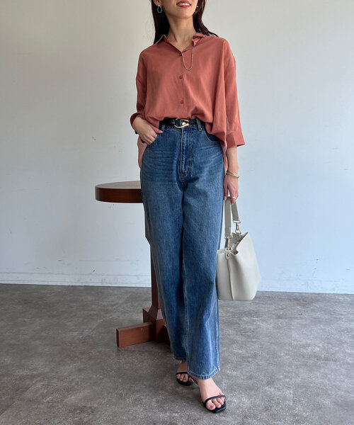 Chez toi ブラウス シャツ BACKシアーリネンシャツ レディース