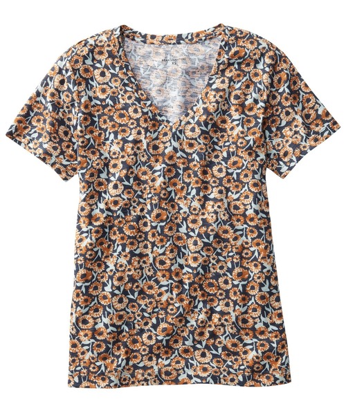 tシャツ シグネチャー・スラブニット・ティ、Vネック　パターン 米国フィット・レギュラー レディース