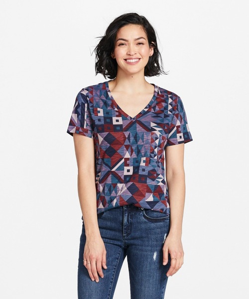 tシャツ シグネチャー・スラブニット・ティ、Vネック　パターン 米国フィット・レギュラー レディース L.L.Bean tシャツ シグネチャー・スラブニット・ティ、Vネック