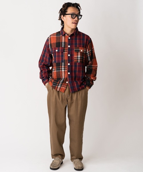 gym master（ジムマスター） シャツ ヘビーチェックネルシャツ メンズ