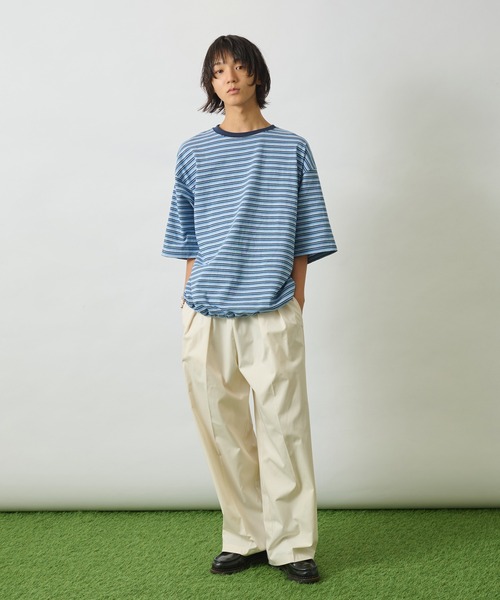 ドローコード付ボーダーTシャツ WETTEMPT tシャツ DRAW CORD MULTI BORDER TEE / ドローコード