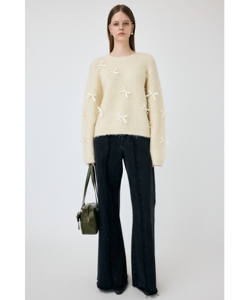 ニット セーター 「WEB限定」RIBBON FANCY ニットトップス レディース MOUSSY ニット セーター 「WEB限定」RIBBON FANCY ニット