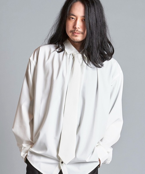 NO ID.（ノーアイディー） シャツ 「NO ID.」Neck Gather Big Shirt