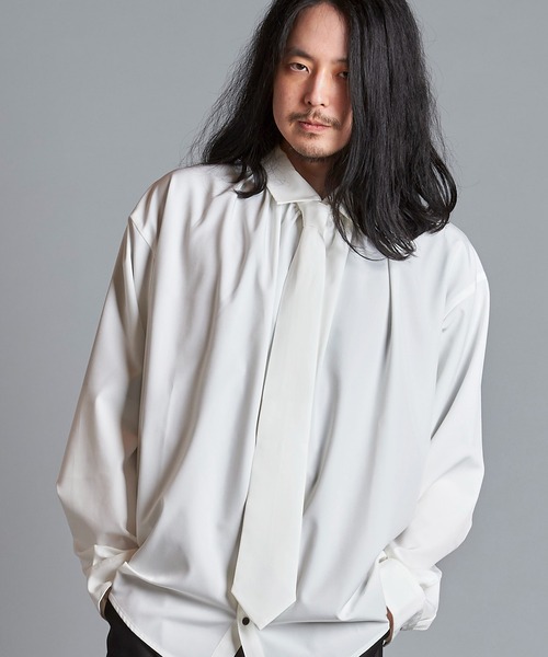 NO ID.（ノーアイディー） シャツ 「NO ID.」Neck Gather Big Shirt