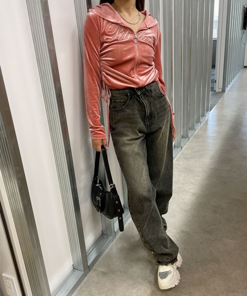 WEGO（ウィゴー） パーカー WEGO/サイドドロストベロアパーカー