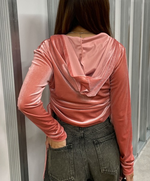 WEGO（ウィゴー） パーカー WEGO/サイドドロストベロアパーカー