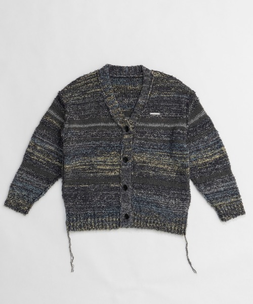 カーディガン カスリボーダーニットカーディガン/Blur Border Knit Cardigan レディース PRANK PROJECT カーディガン カスリボーダーニットカーディガン