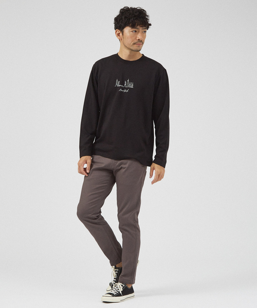【CITY】刺繍 ポンチ 長袖Tシャツ CITY】刺繍 ポンチ 長袖Tシャツ｜ABAHOUSE GRAY / アバハウス グレイ