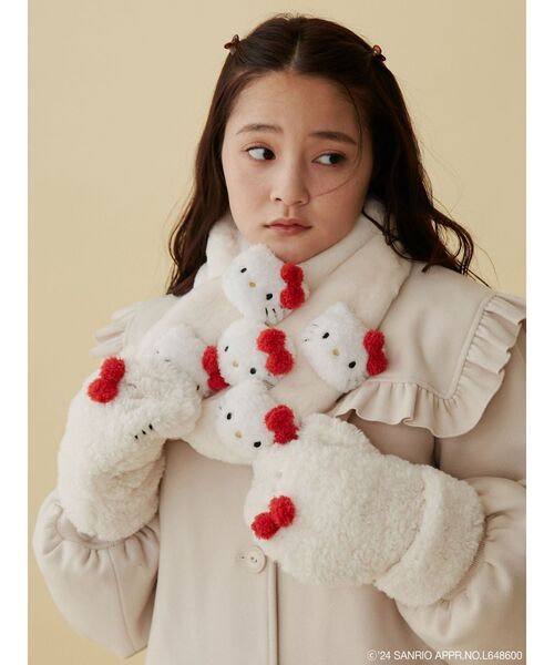 オペークドットクリップ ハローキティ ティペット ハローキティマフラー ハローキティ】ふわふわティペット（ストール・マフラー） | OPAQUE