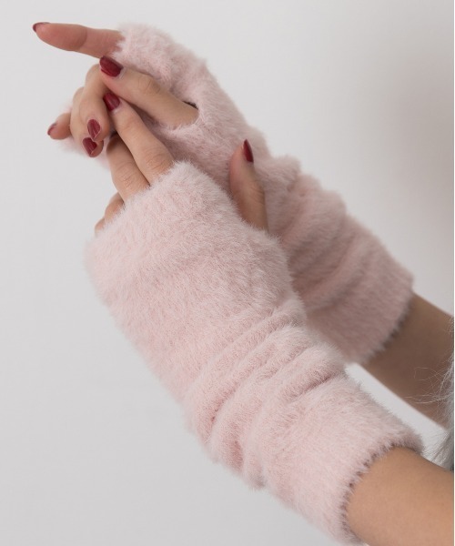 ad thie（アドティエ） 手袋 サムホール付き シャギーアームウォーマー