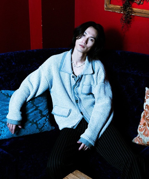 TASTE by Knit ブルゾン アウター 「TASTE Knit」Layered knit blouson 