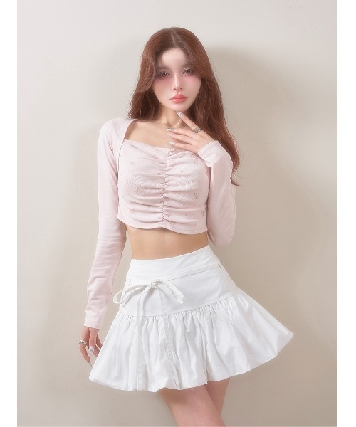 新品未使用 Darich ポケットリボンミニスカート S Darich スカート ウエストリボンバルーンミニスカート