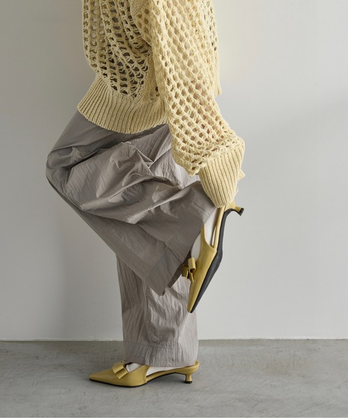 THE Yon パンプス アシンメトリーリボンスリングバッグパンプス