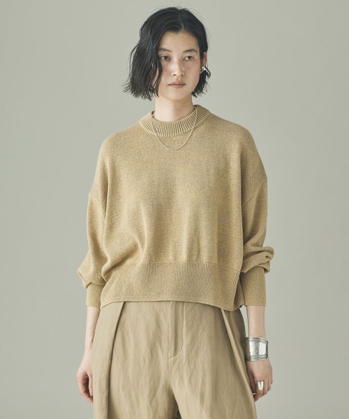【美品】 Curensology リネンテープヤーンニットプルオーバー　ベージュ Curensology（カレンソロジー） サマーニット ニット セーター /リネン