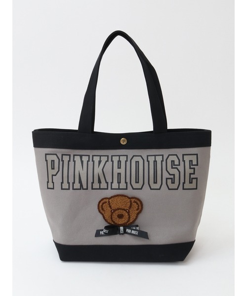 PINK HOUSE 花柄 トートバッグ 黒　未使用タグ付き PINK HOUSE 花柄 トートバッグ 黒 未使用タグ付き - メルカリ
