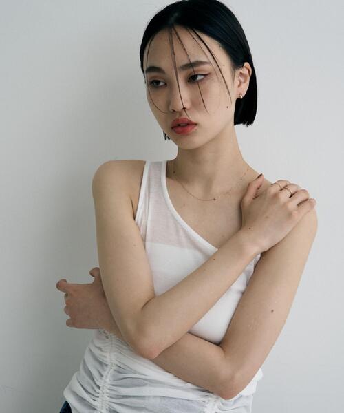 ネックレス K10スキニーネックレス スタッドケーブル レディースの画像