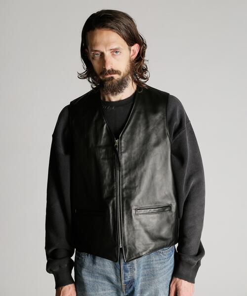 SCHOTT レザーベスト サイズL Schott N.Y.C（ショット） ベスト ジレ Schott/ショット/193V LEATHER