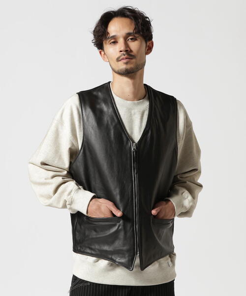 Schott レザーベスト ブラウン