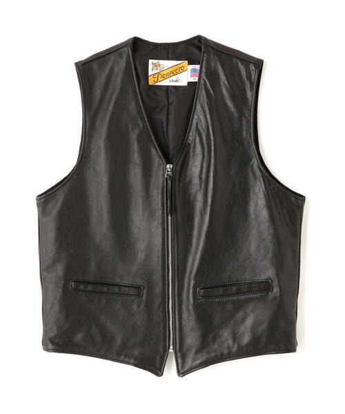 Schott ショット ホワイト レザーダウンベスト L 40 Schott ショット ホワイト レザーダウンベスト L 40