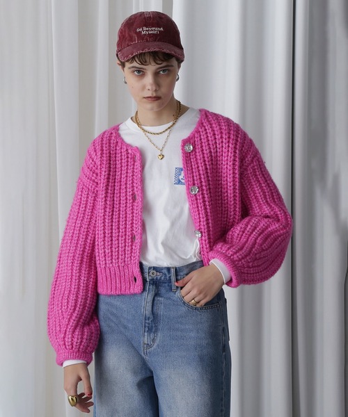 カーディガン LOW GAUGE KNIT CARDIGAN レディース