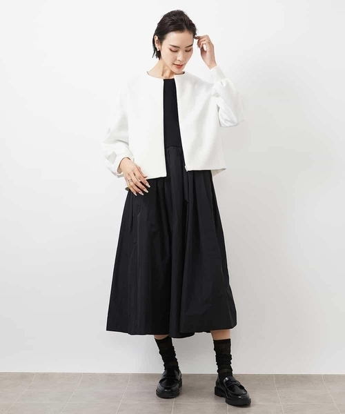 MICHEL KLEIN カーディガン 2WAYジップカーデプルオーバー