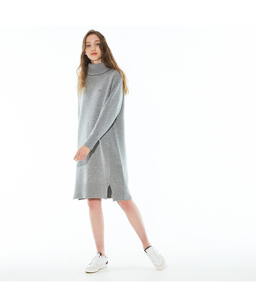 LACOSTE（ラコステ） ニットワンピース 36 グレー レディース