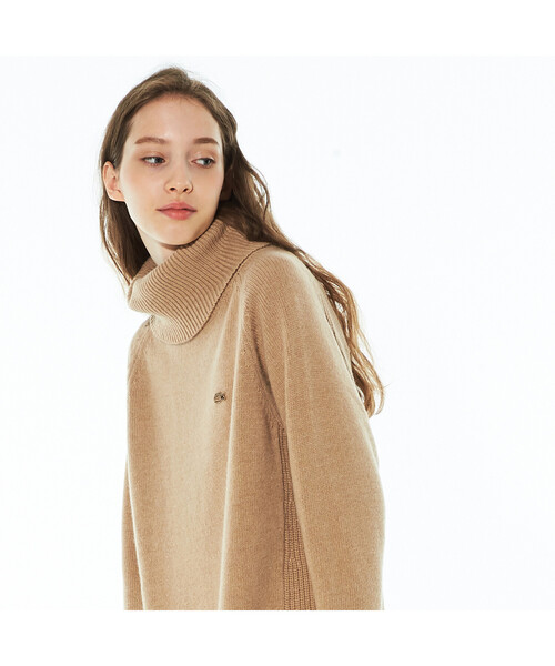 「LACOSTE」 ニットワンピース 36 グレー レディース_画像4